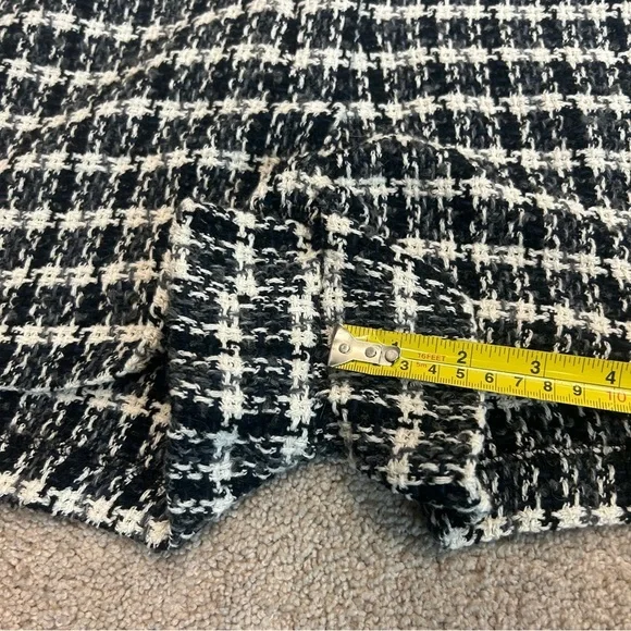 Zara black white textured woven tweed high waisted shorts Sz L NWT - Picture 12 of 15